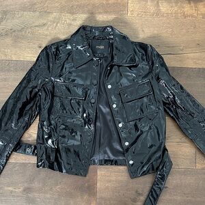 Maje Shiny Black Utility Jacket- women’s small